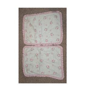 VTG 90s Laura Ashley Sham Set Green Pink Floral Y2K Rosemoor CottageCore Shabby